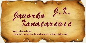 Javorko Konatarević vizit kartica